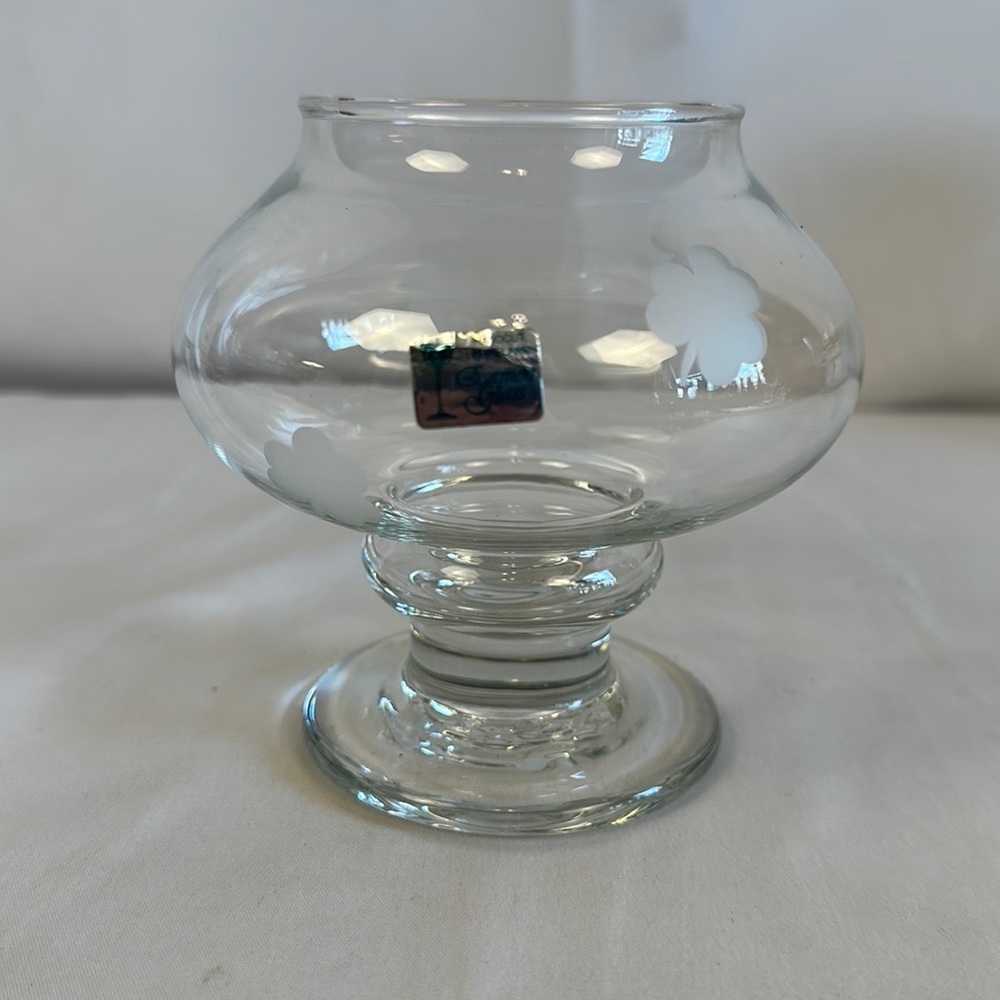 Irish Eamon Glass Pedestal Votive Candle Holder Handcrafted